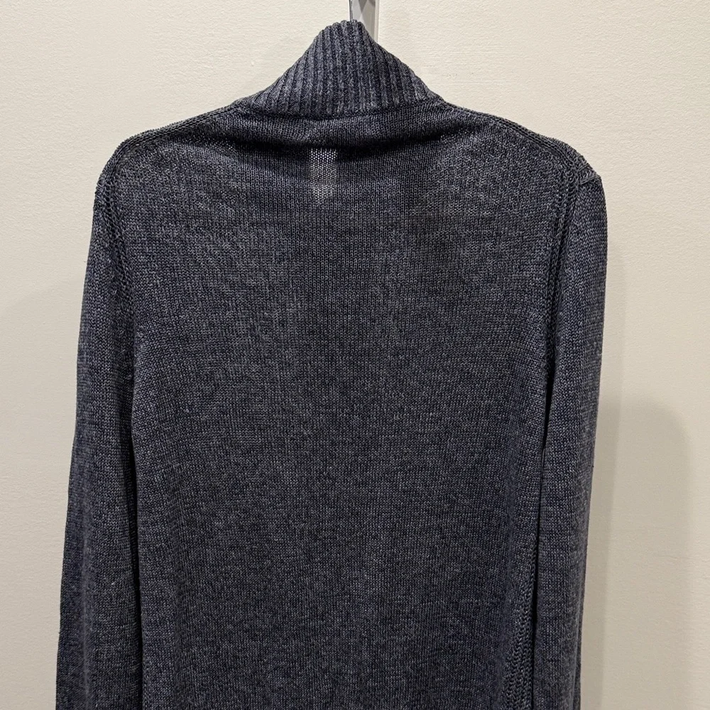 Banana Republic Men's Full Zip-Up Sweater Cardigan Size L Linen Chunky Knit